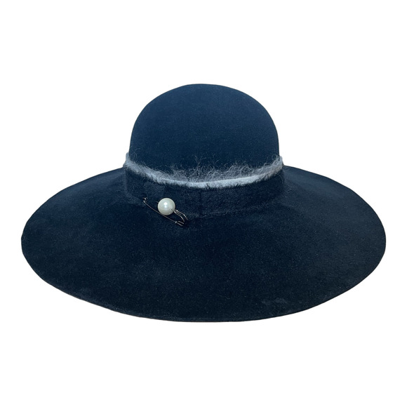 Eugenia Kim Accessories - Eugenia Kim Honey Wide Brim Felt Hat Ribbon Trim Safety Pin Pear One Size